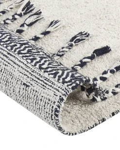 Discount Beliani Tappeto ERAY Beige chiaro Cotone Bianco Nero