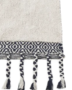 Discount Beliani Tappeto ERAY Beige chiaro Cotone Bianco Nero