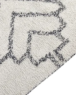 Discount Beliani Tappeto ERAY Beige chiaro Cotone Bianco Nero