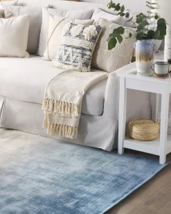 Hot Beliani Tappeto ERCIS Blu Viscosa Beige Blu Grigio Multicolore