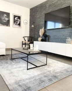 Hot Beliani Tappeto ERCIS Blu Viscosa Beige Blu Grigio Multicolore