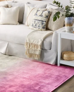 Clearance Beliani Tappeto ERCIS Rosa 140 x 200 cm Viscosa Rosa Grigio