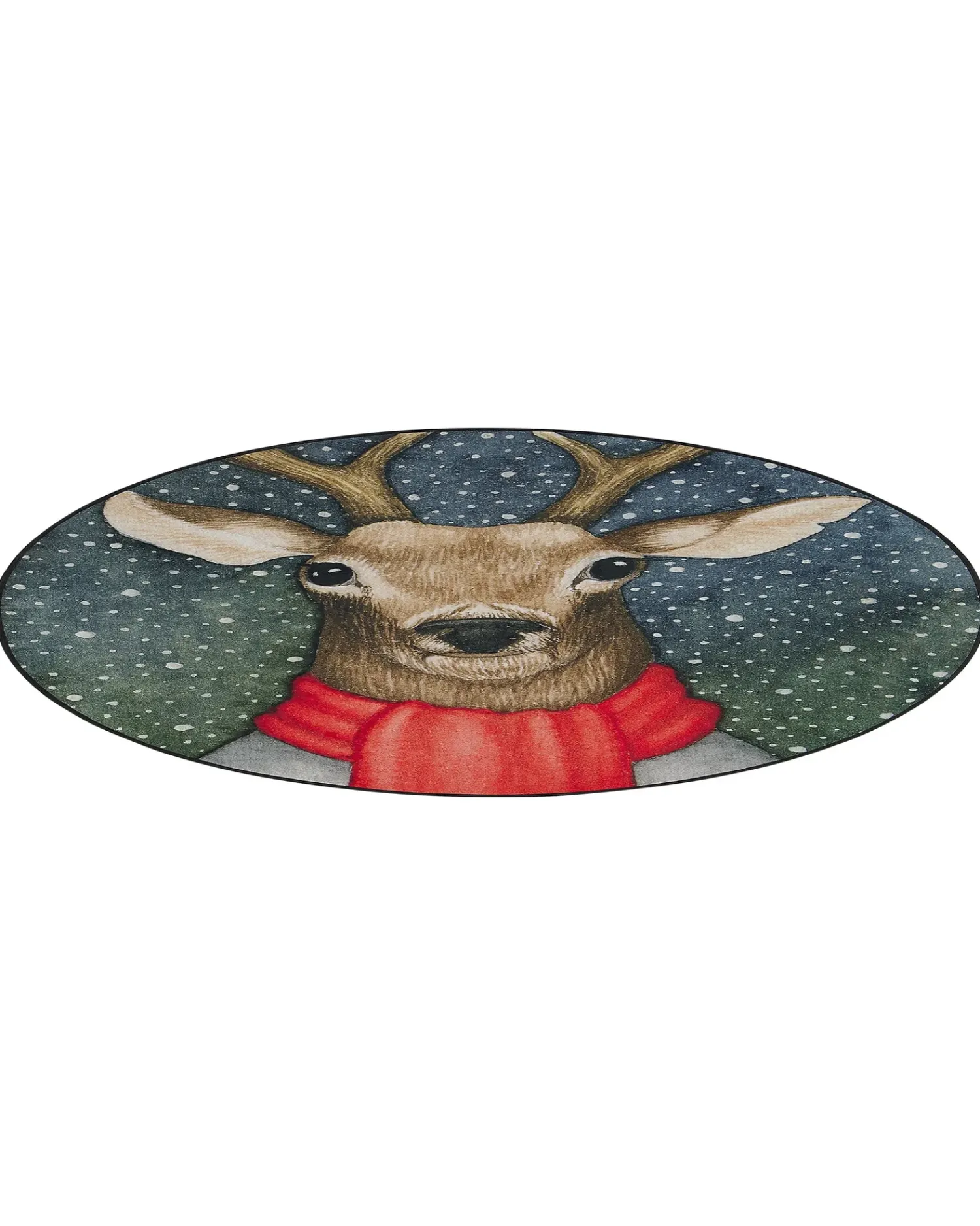 Outlet Beliani Tappeto EREGLI Blu ø 140 cm Blu Marrone Rosso Multicolore