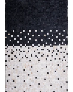 Best Beliani Tappeto ERFELEK Nero Pelle naturale Beige Nero