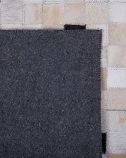 Best Beliani Tappeto ERFELEK Nero Pelle naturale Beige Nero