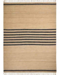 Beliani Tappeto ERICEK Beige 160 x 230 cm Iuta Beige Nero