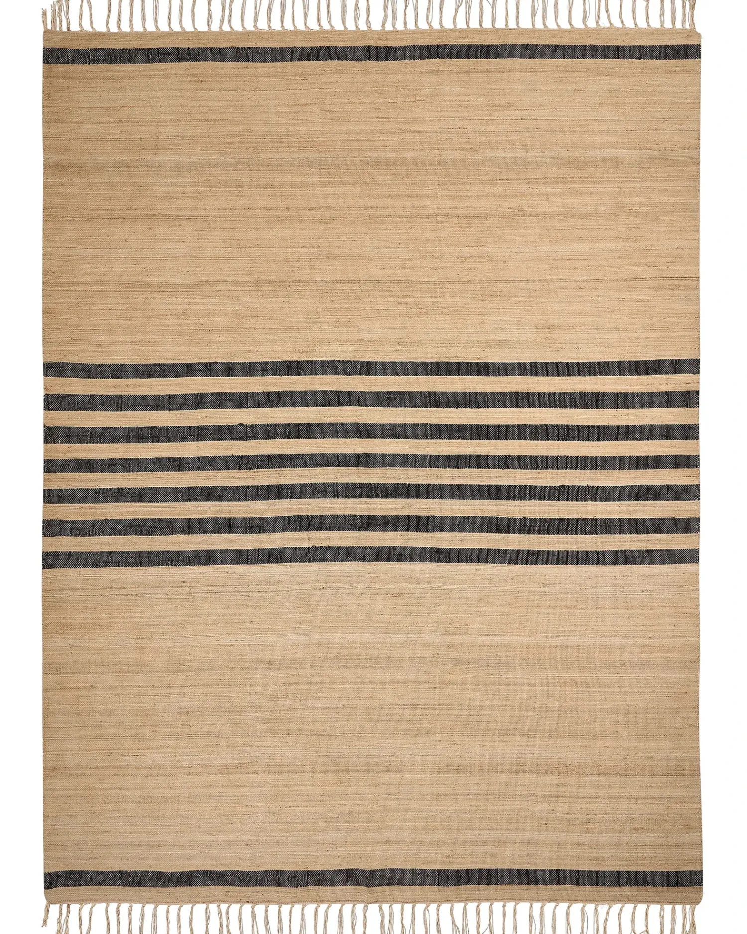 Beliani Tappeto ERICEK Beige 160 x 230 cm Iuta Beige Nero