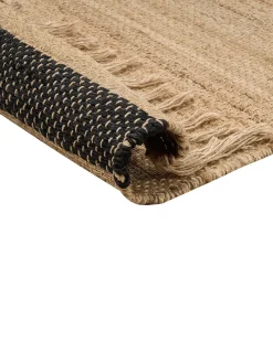 Beliani Tappeto ERICEK Beige 160 x 230 cm Iuta Beige Nero
