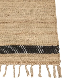 Beliani Tappeto ERICEK Beige 160 x 230 cm Iuta Beige Nero