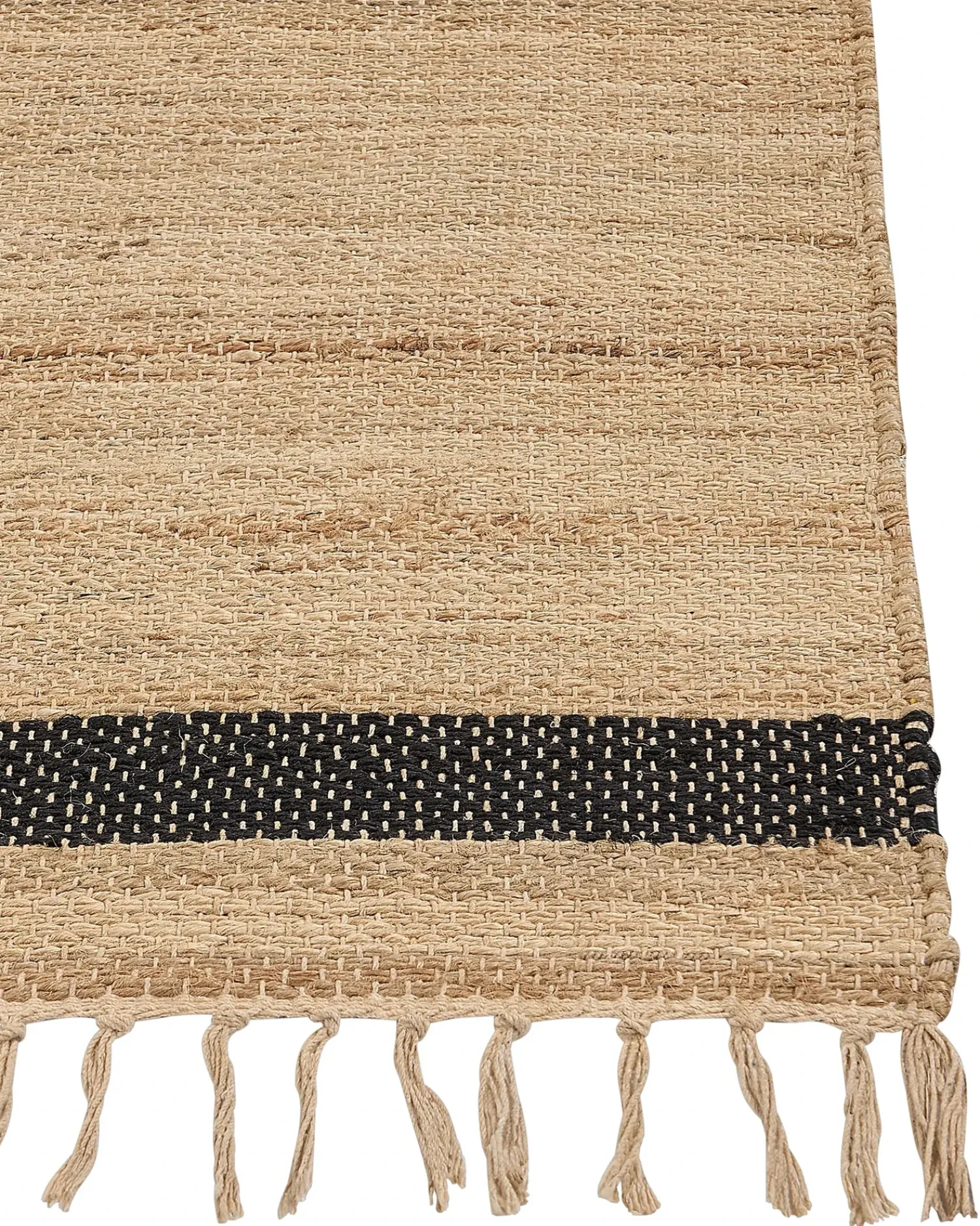 Beliani Tappeto ERICEK Beige 160 x 230 cm Iuta Beige Nero