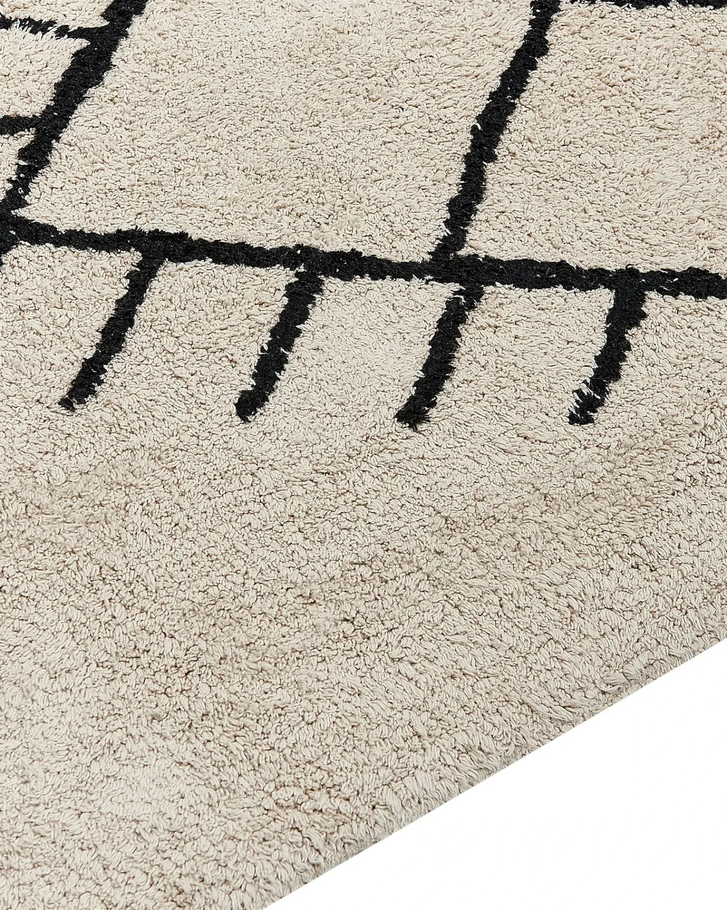 Hot Beliani Tappeto ERLER Beige chiaro Cotone Beige Nero