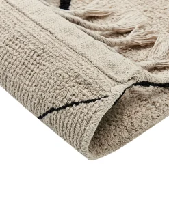 Hot Beliani Tappeto ERLER Beige chiaro Cotone Beige Nero