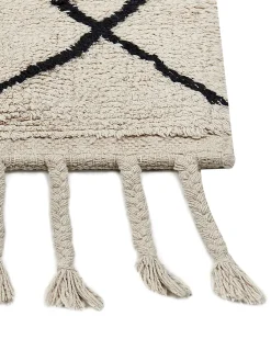 Hot Beliani Tappeto ERLER Beige chiaro Cotone Beige Nero