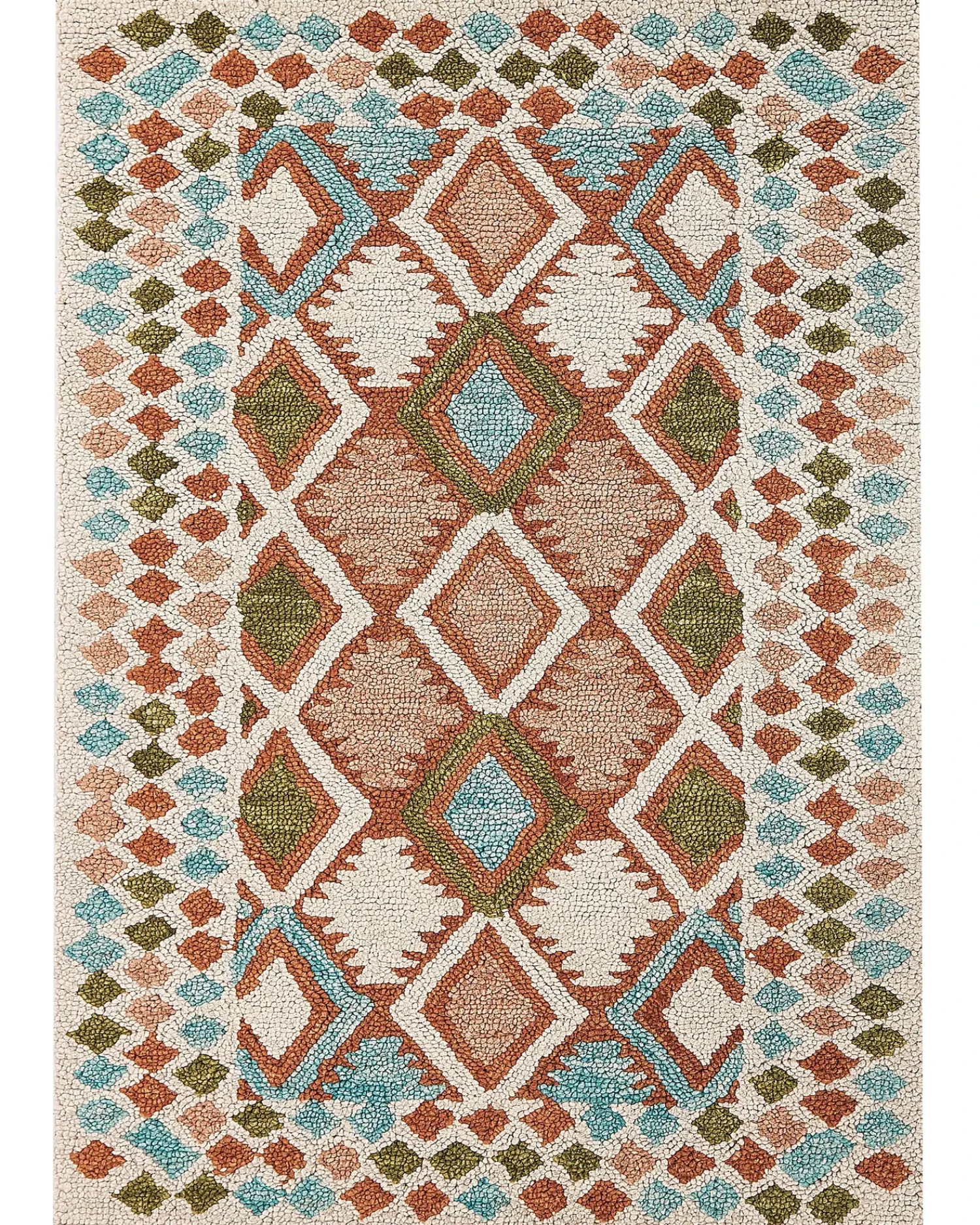 Best Beliani Tappeto ERMENEK Multicolore 160 x 230 cm Lana Beige Blu Marrone Verde Multicolore