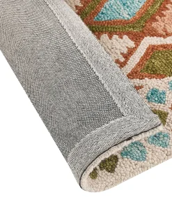 Best Beliani Tappeto ERMENEK Multicolore 160 x 230 cm Lana Beige Blu Marrone Verde Multicolore