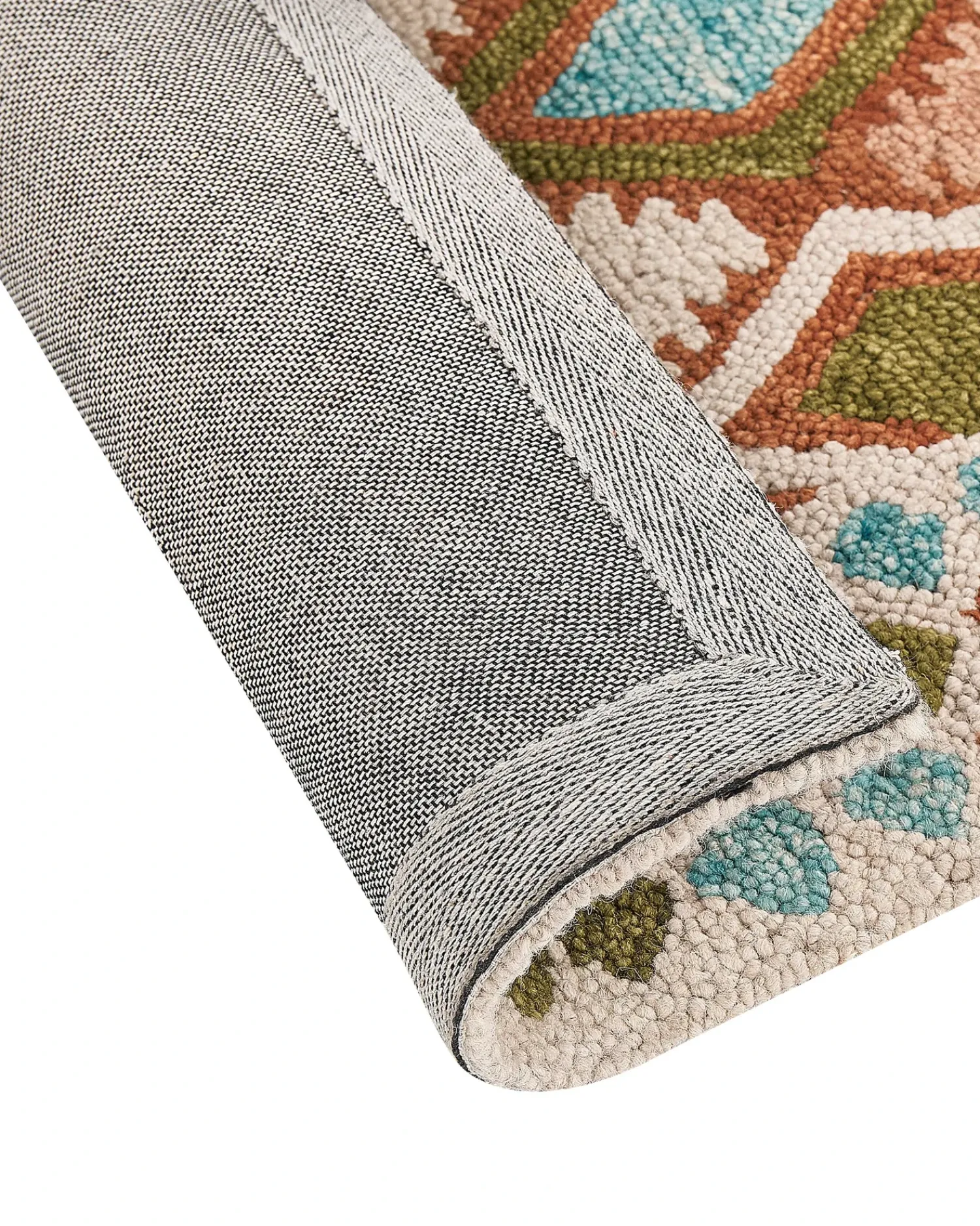 Best Beliani Tappeto ERMENEK Multicolore 160 x 230 cm Lana Beige Blu Marrone Verde Multicolore
