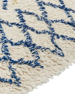 Online Beliani Tappeto ERZINCAN Beige Cotone Beige Blu Giallo Nero