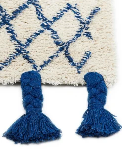 Online Beliani Tappeto ERZINCAN Beige Cotone Beige Blu Giallo Nero