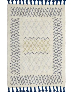 Online Beliani Tappeto ERZINCAN Beige Cotone Beige Blu Giallo Nero
