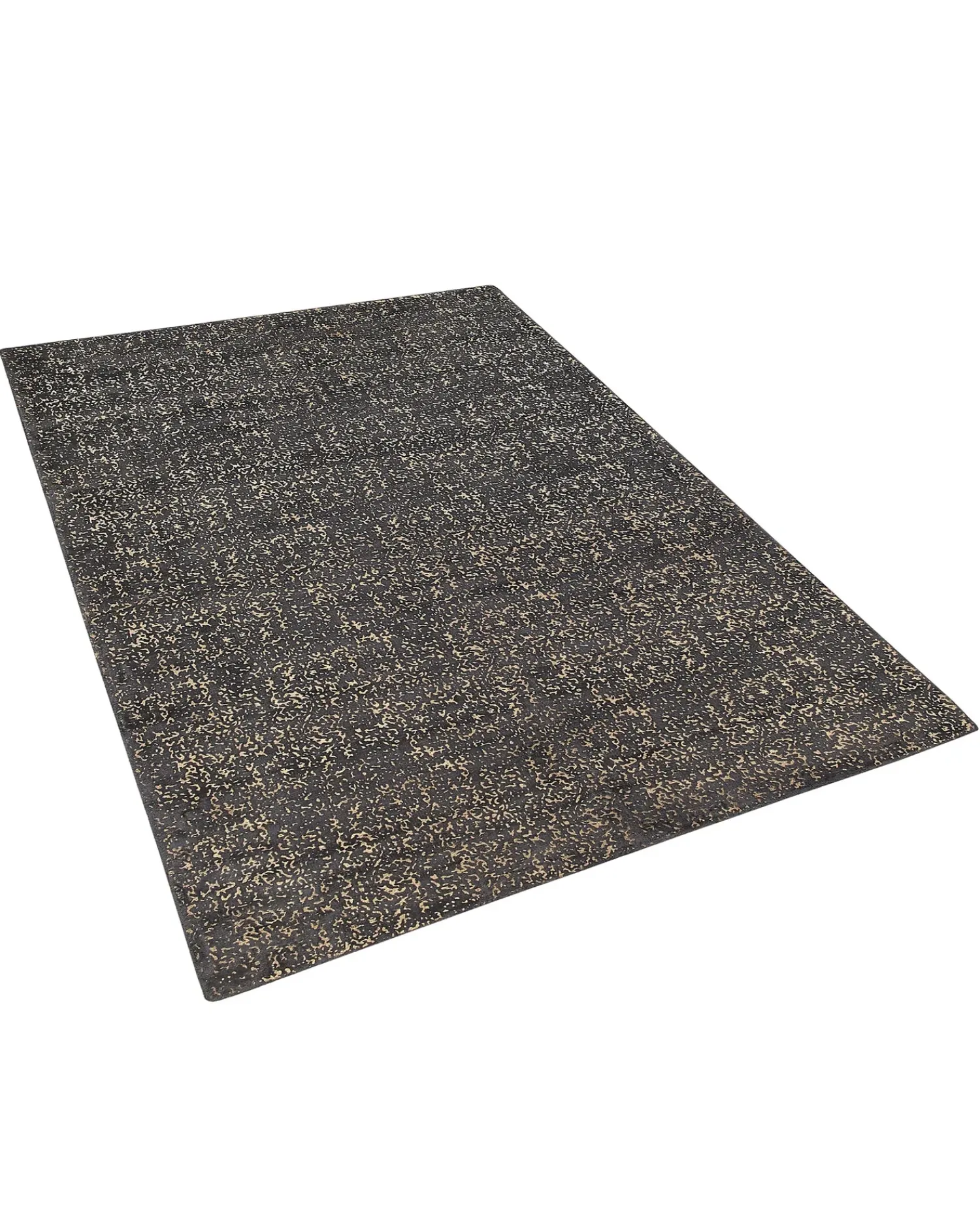 New Beliani Tappeto ESEL Oro Viscosa Oro Grigio