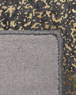 New Beliani Tappeto ESEL Oro Viscosa Oro Grigio