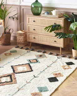 Clearance Beliani Tappeto ESKISEHIR Beige Cotone Beige Multicolore