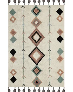 Clearance Beliani Tappeto ESKISEHIR Beige Cotone Beige Multicolore