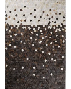 Discount Beliani Tappeto EYIM Marrone Pelle naturale Beige Marrone