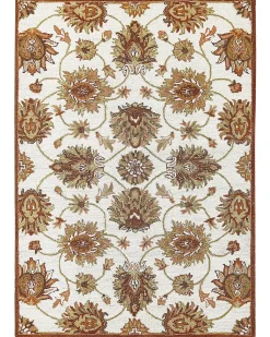 Beliani Tappeto EZINE Beige Lana Beige Marrone Verde