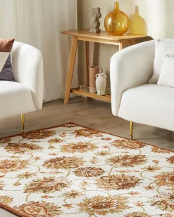 Beliani Tappeto EZINE Beige Lana Beige Marrone Verde