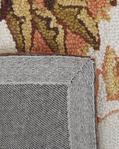 Beliani Tappeto EZINE Beige Lana Beige Marrone Verde
