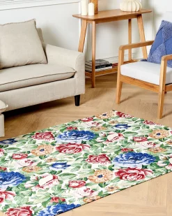 Hot Beliani Tappeto FARWAN Multicolore Cotone Blu Rosso Verde Multicolore