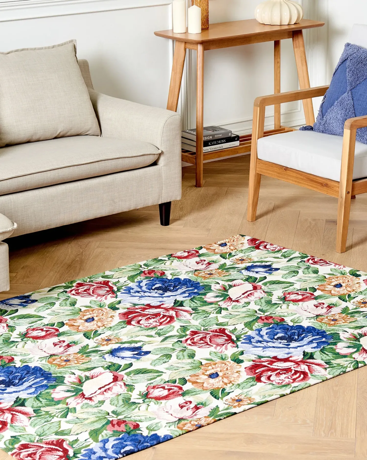 Hot Beliani Tappeto FARWAN Multicolore Cotone Blu Rosso Verde Multicolore