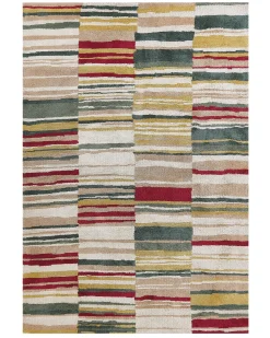 New Beliani Tappeto FATSA Multicolore 140 x 200 cm Beige Marrone Rosso Multicolore