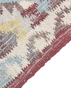 Online Beliani Tappeto FENER Multicolore Iuta Beige Blu Rosso Multicolore