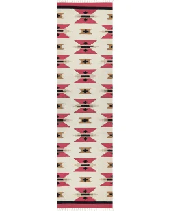 Discount Beliani Tappeto GARNI Multicolore Cotone Kilim Beige Multicolore Nero Rosso