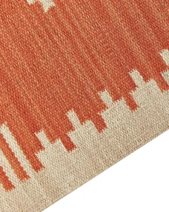 Online Beliani Tappeto GAVAR Arancione Cotone Kilim Arancione Beige Marrone