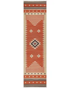 Discount Beliani Tappeto GAVAR Arancione Cotone Kilim Arancione Beige Marrone