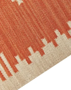 Discount Beliani Tappeto GAVAR Arancione Cotone Kilim Arancione Beige Marrone