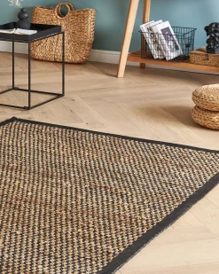 New Beliani Tappeto GERCE Nero Iuta Beige Nero