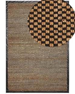New Beliani Tappeto GERCE Nero Iuta Beige Nero