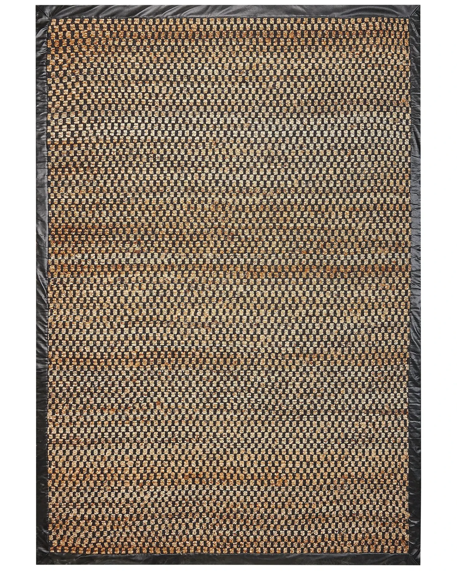 New Beliani Tappeto GERCE Nero Iuta Beige Nero