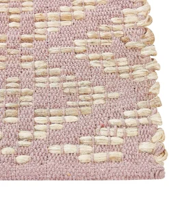 Sale Beliani Tappeto GERZE Rosa Cotone Beige Rosa