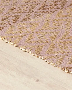 Sale Beliani Tappeto GERZE Rosa Cotone Beige Rosa