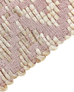 Sale Beliani Tappeto GERZE Rosa Cotone Beige Rosa