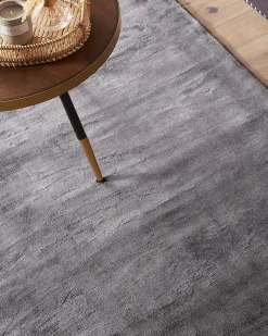 New Beliani Tappeto GESI II scuro Viscosa Grigio
