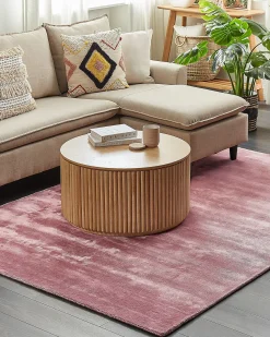 Discount Beliani Tappeto GESI II Viscosa Rosa