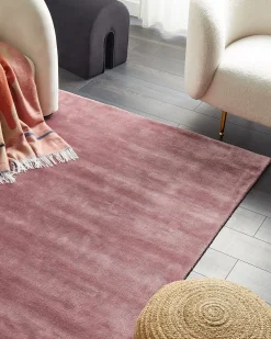 Discount Beliani Tappeto GESI II Viscosa Rosa