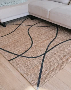 New Beliani Tappeto GHOTA Beige 160 x 230 cm Iuta Beige Nero