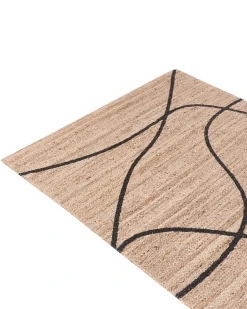 New Beliani Tappeto GHOTA Beige 160 x 230 cm Iuta Beige Nero
